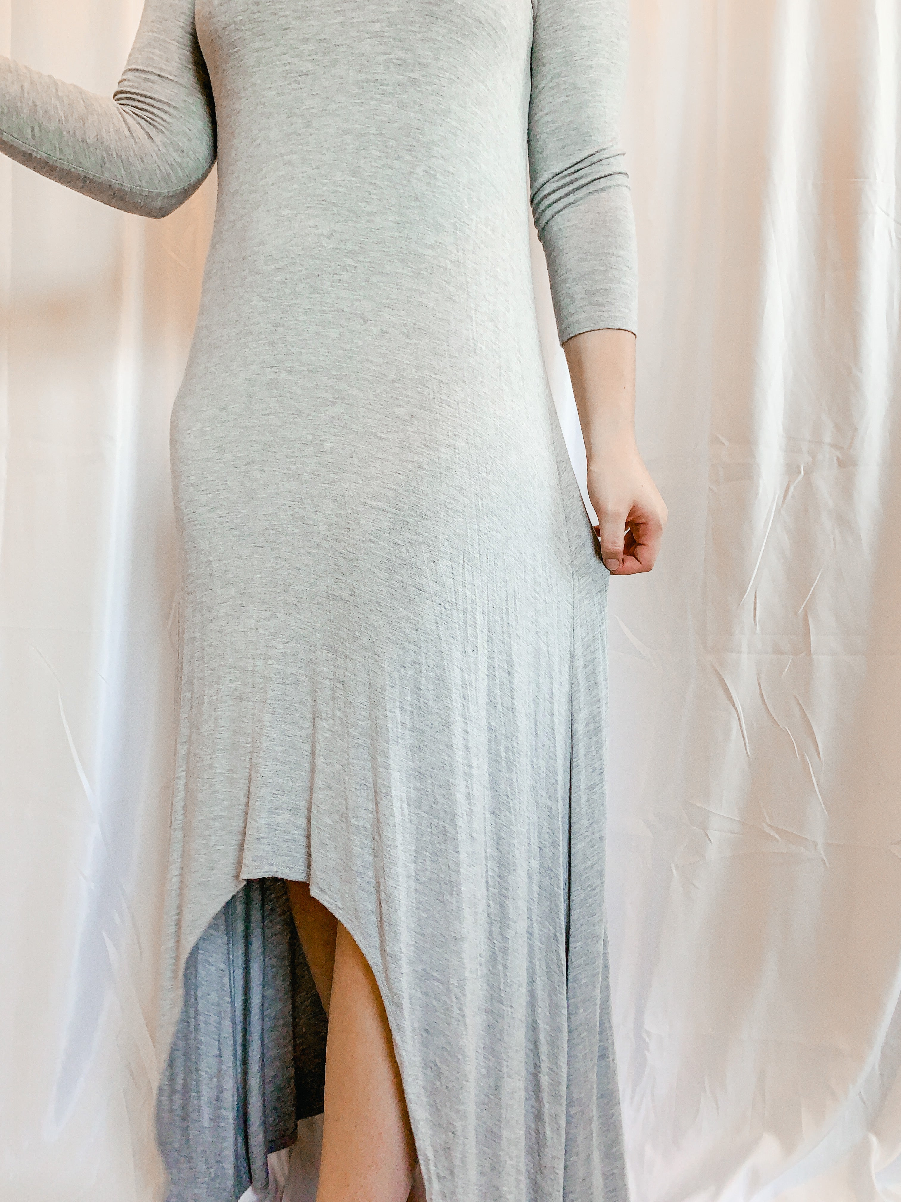 high low grey dress Beautiful Grey Dress - High-Low Dress - Midi Dress - $60.00